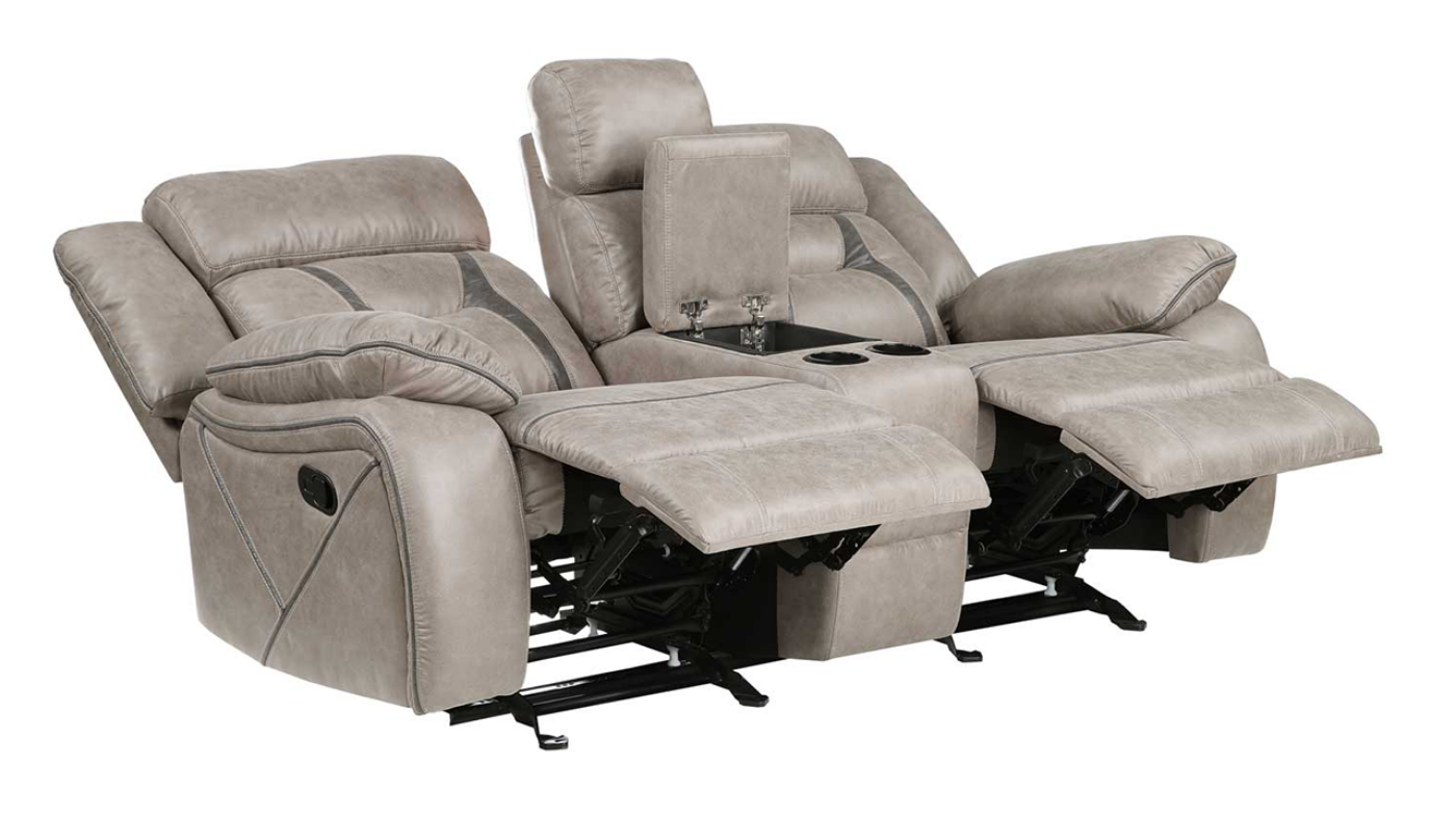 View of the Tyson Glider Loveseat in Taupe by Steve Silver | Home Furniture Plus Bedding