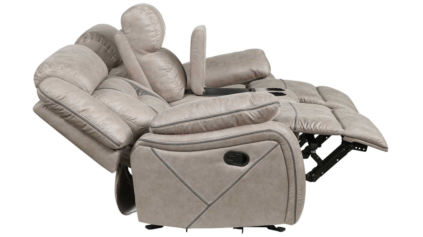 View of the Tyson Glider Loveseat in Taupe by Steve Silver | Home Furniture Plus Bedding