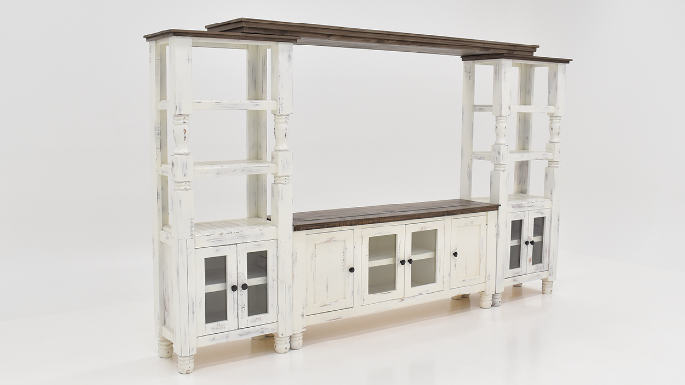 View of the Martha Entertainment Center in White by Vintage Furniture | Home Furniture Plus Bedding 