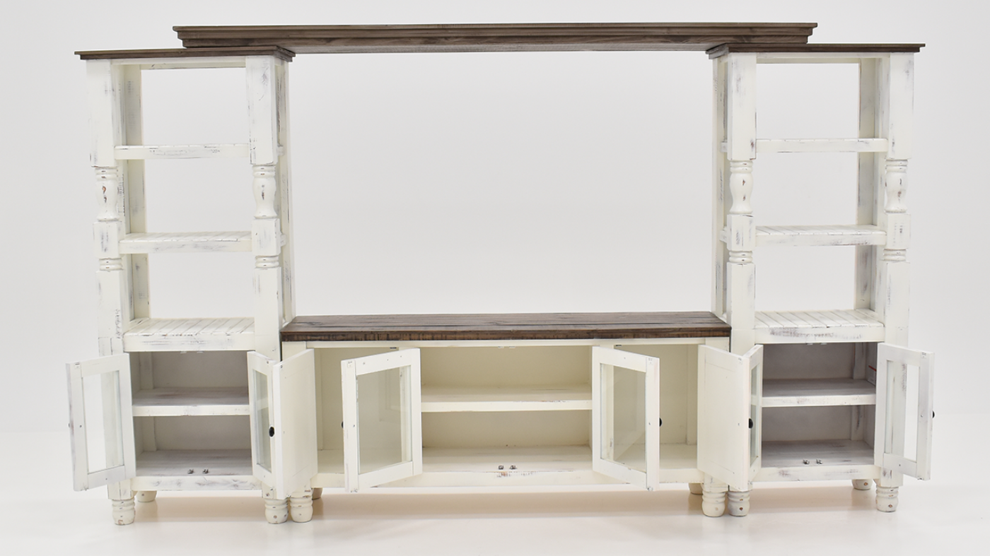 View of the Martha Entertainment Center in White by Vintage Furniture | Home Furniture Plus Bedding 