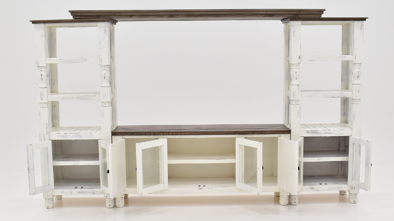 View of the Martha Entertainment Center in White by Vintage Furniture | Home Furniture Plus Bedding 