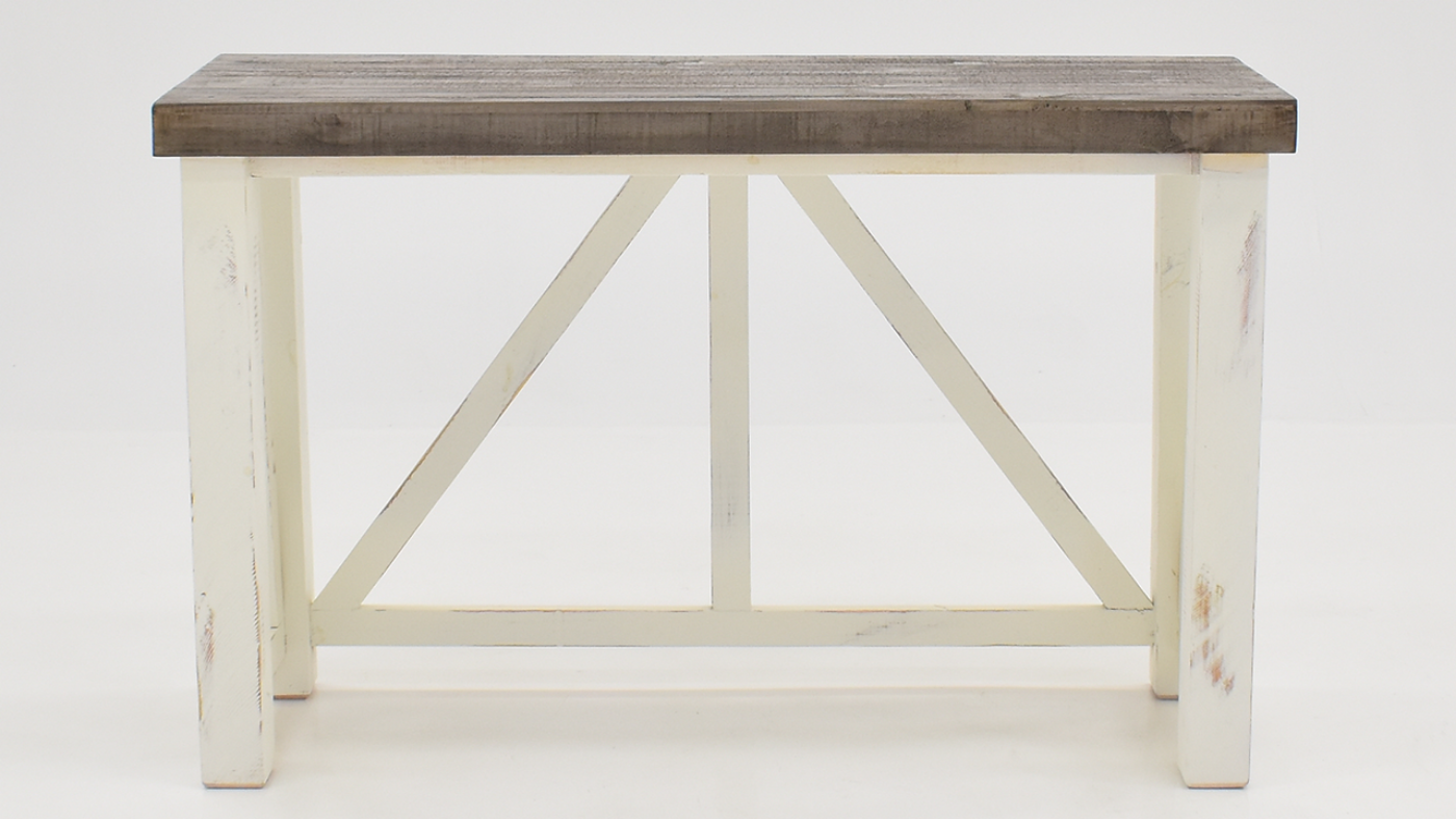 View of the Spencer Sofa Table in Off White with Gray by Vintage Furniture | Home Furniture Plus Bedding