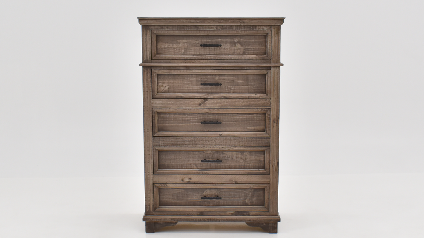 View of the Charleston Chest of Drawers in Gray by Vintage Furniture | Home Furniture Plus Bedding