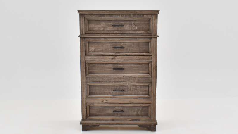 View of the Charleston Chest of Drawers in Gray by Vintage Furniture | Home Furniture Plus Bedding