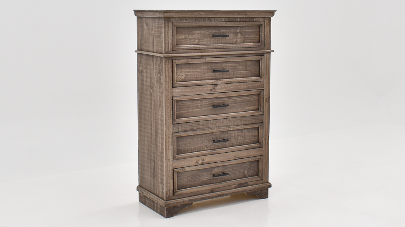 View of the Charleston Chest of Drawers in Gray by Vintage Furniture | Home Furniture Plus Bedding