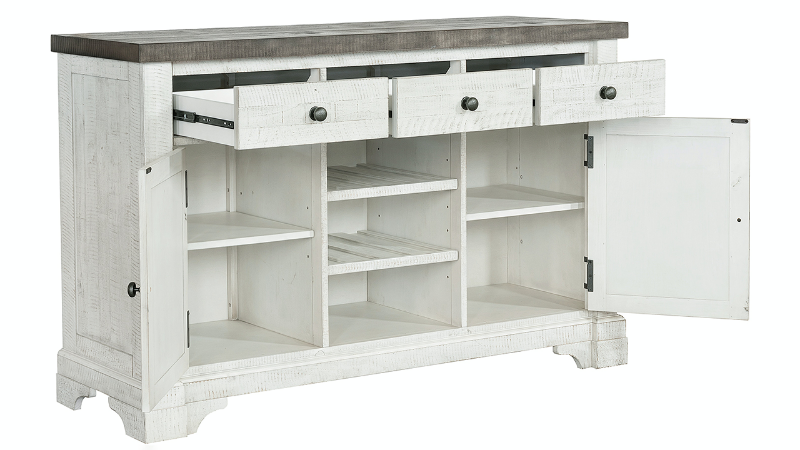 View of the Valley Ridge Dining Server in Off White and Gray by Samuel Lawrence | Home Furniture Plus Bedding