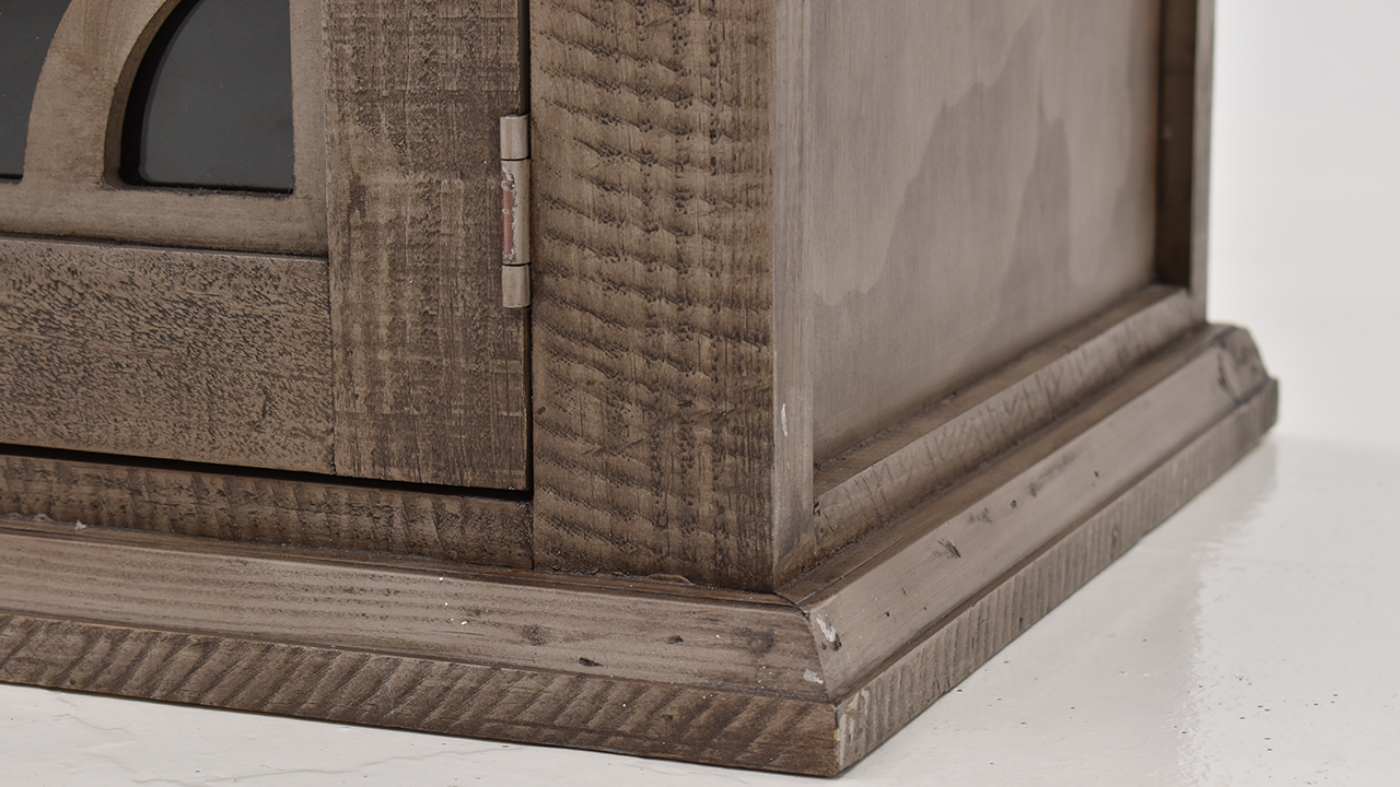 View of the Westgate TV Stand Cabinet in Weathered Gray by Vintage Furniture | Home Furniture Plus Bedding