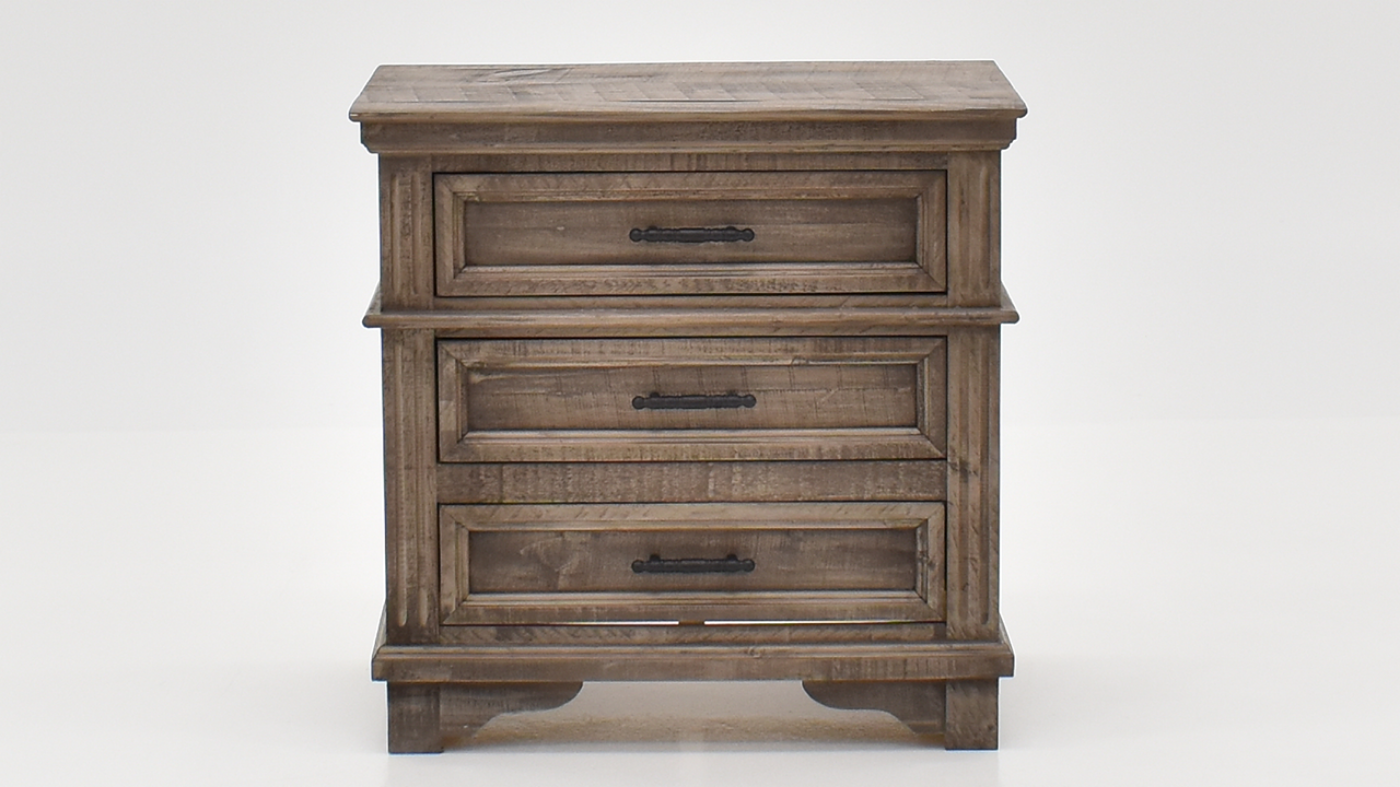 View of the Charleston Queen Size Bedroom Set in Gray by Vintage Furniture | Home Furniture Plus Bedding
