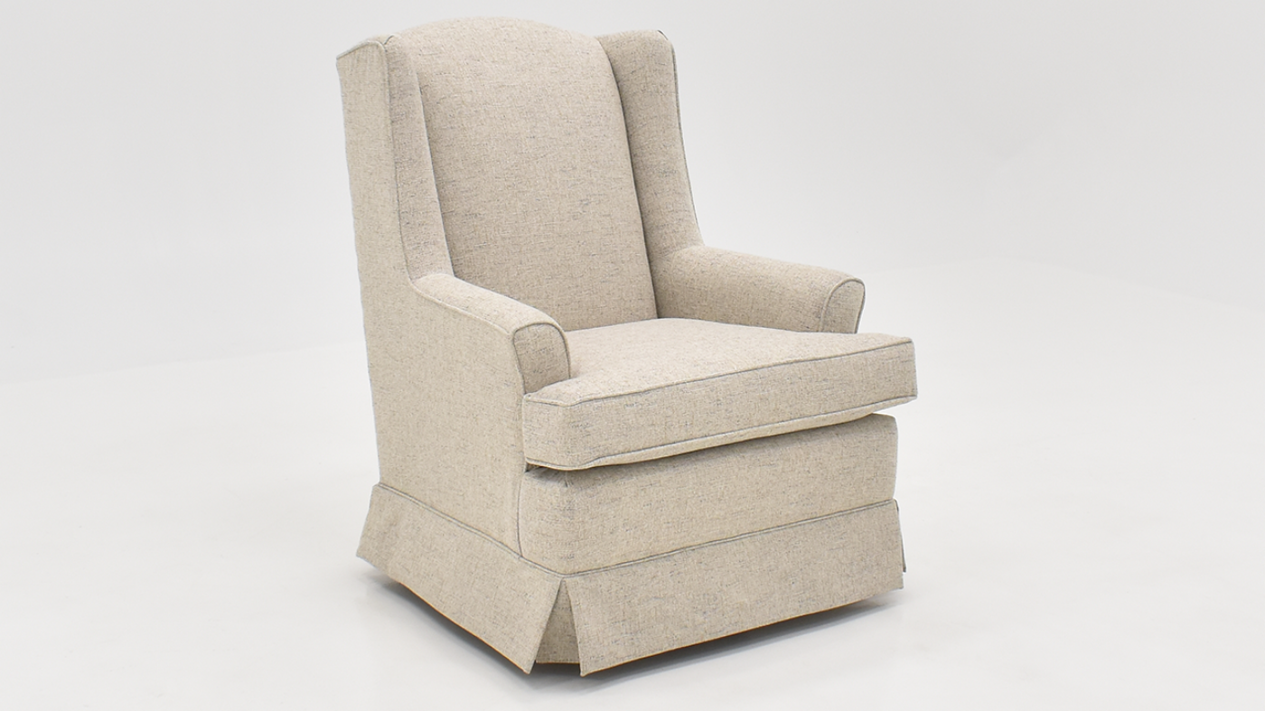 View of the Natasha Swivel Glider in Pepper Gray by Best Chairs, Inc. | Home Furniture Plus Bedding