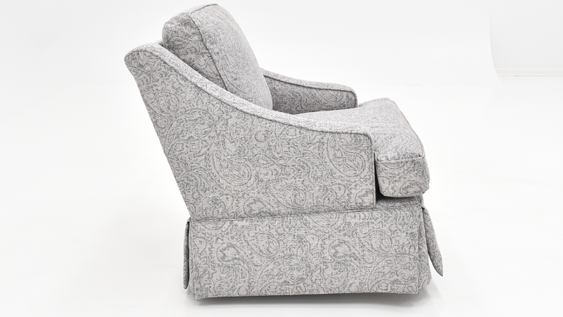 View of the Ayla Swivel Glider in Marble Gray by Best Chairs, Inc. | Home Furniture Plus Bedding