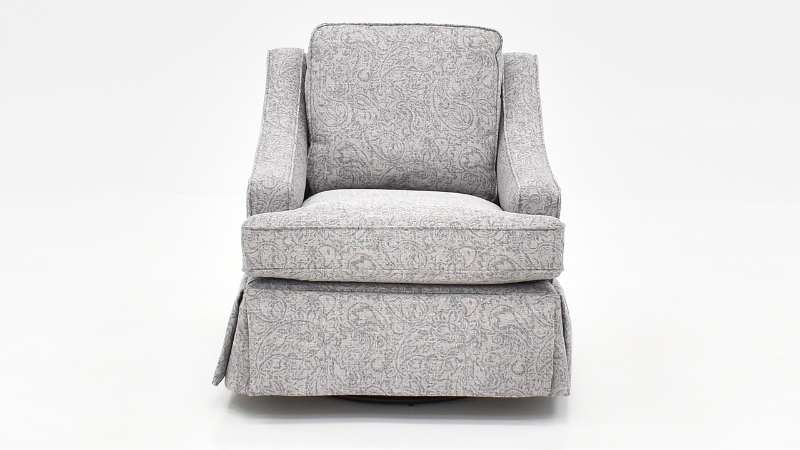 View of the Ayla Swivel Glider in Marble Gray by Best Chairs, Inc. | Home Furniture Plus Bedding