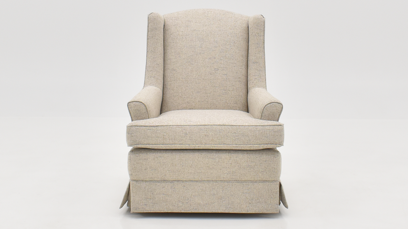 View of the Natasha Swivel Glider in Pepper Gray by Best Chairs, Inc. | Home Furniture Plus Bedding