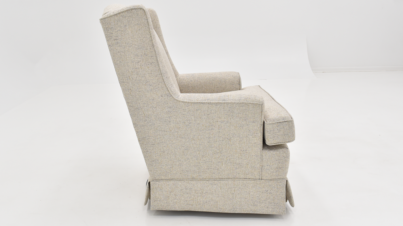 View of the Natasha Swivel Glider in Pepper Gray by Best Chairs, Inc. | Home Furniture Plus Bedding