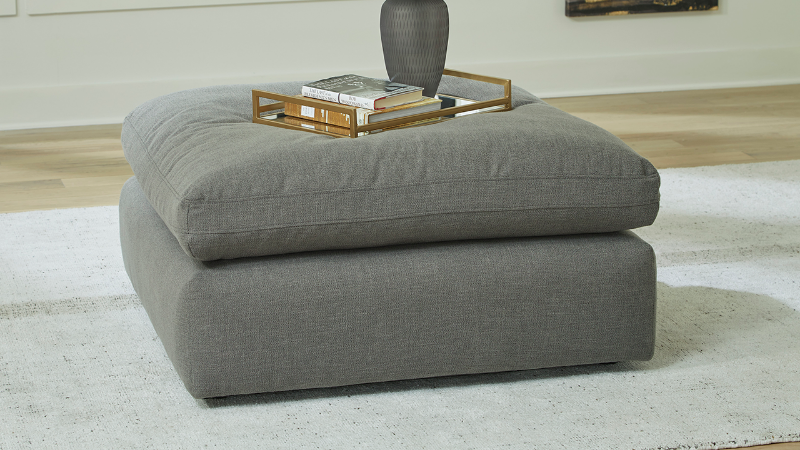 View of the Elyza Oversized Ottomanin Gray by Ashley | Home Furniture Plus Bedding