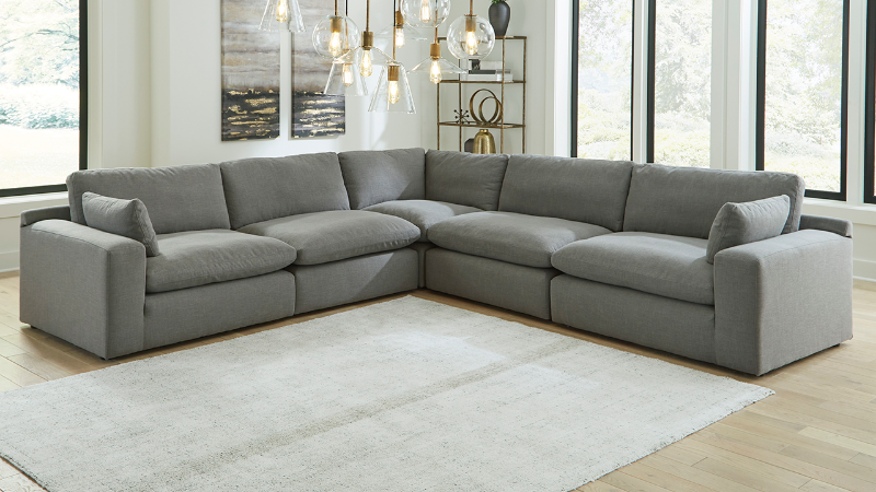 View of the Elyza Sectional Sofa in Gray by Ashley | Home Furniture Plus Bedding