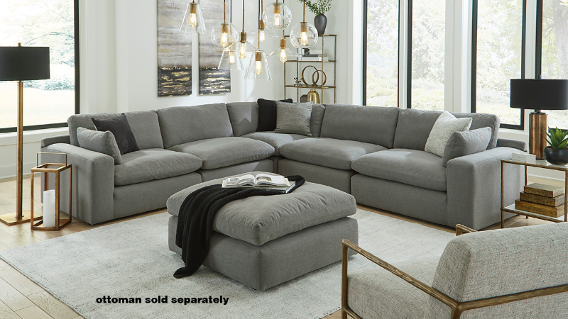 View of the Elyza Sectional Sofa in Gray by Ashley | Home Furniture Plus Bedding