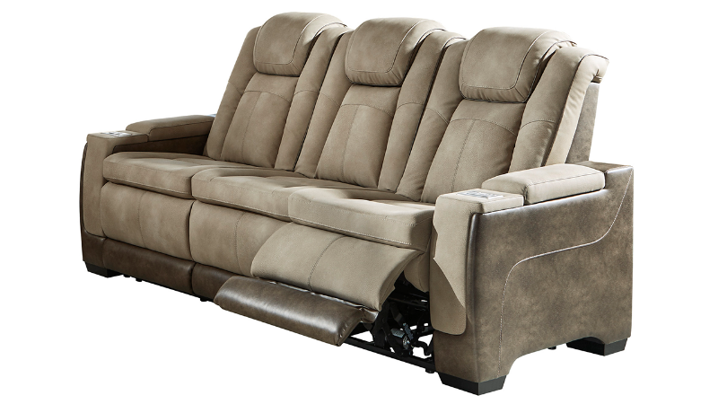 View of the Next-Gen POWER Reclining Sofa in Tan by Ashley | Home Furniture Plus Bedding