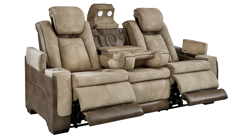 View of the Next-Gen POWER Reclining Sofa in Tan by Ashley | Home Furniture Plus Bedding