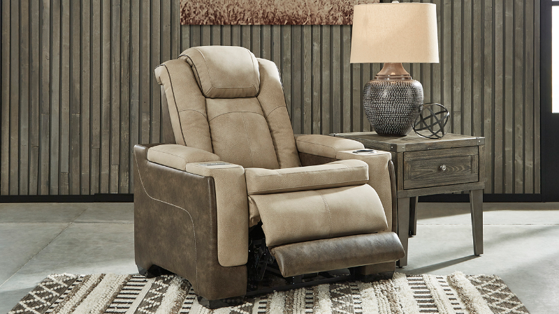 View of the Next-Gen POWER Recliner in Tan by Ashley | Home Furniture Plus Bedding