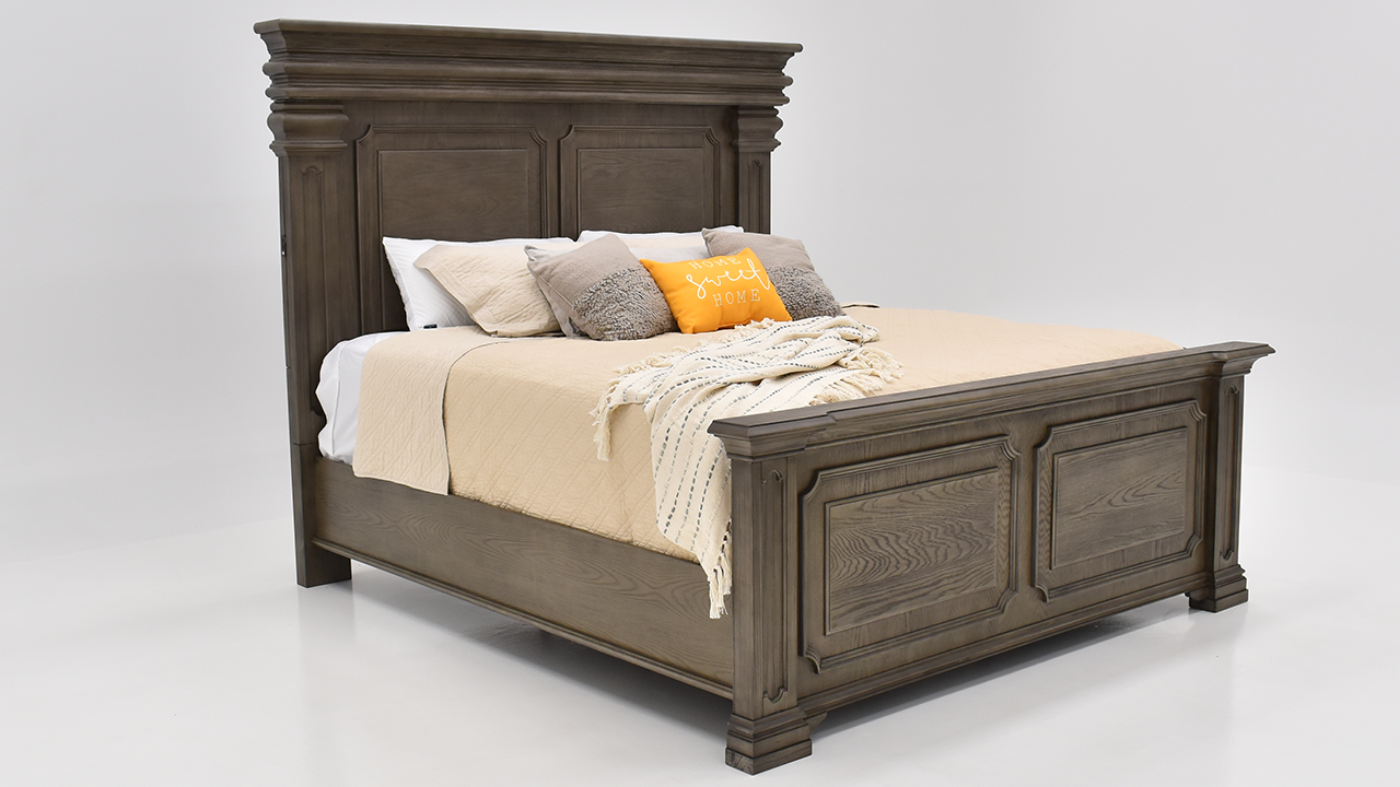 View of the Kings Court Queen Panel Bed by Elements International | Home Furniture Plus Bedding
