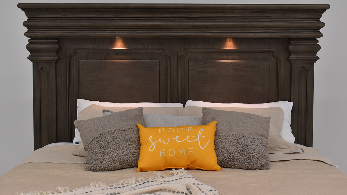 View of the Kings Court Queen Panel Bed by Elements International | Home Furniture Plus Bedding