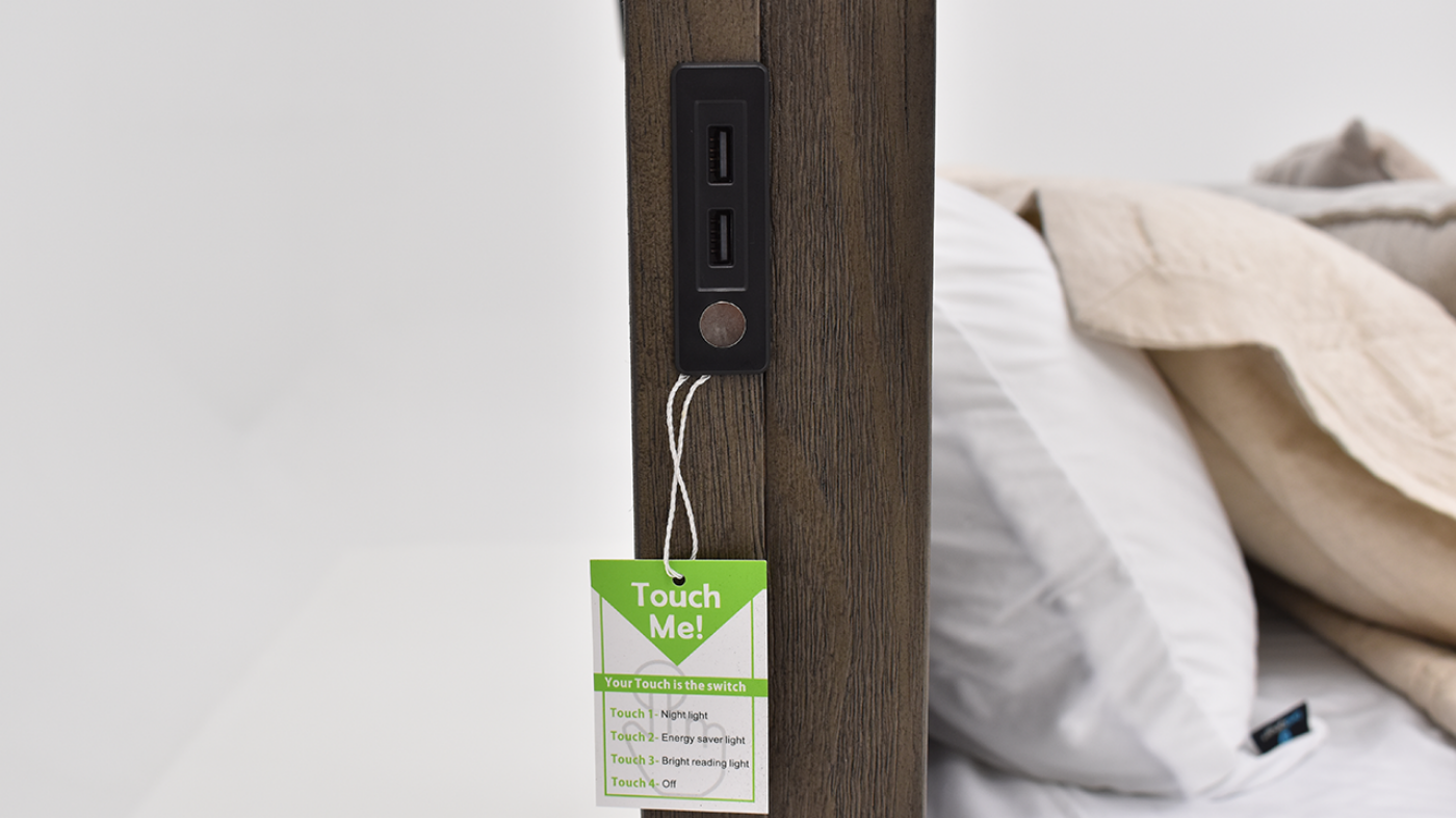 View of the Kings Court Queen Panel Bed by Elements International | Home Furniture Plus Bedding