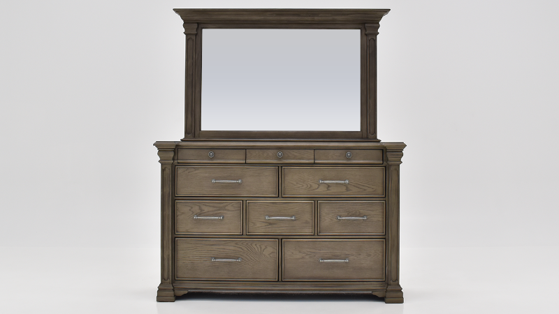View of the Kings Court Dresser with Mirror by Elements International | Home Furniture Plus Bedding