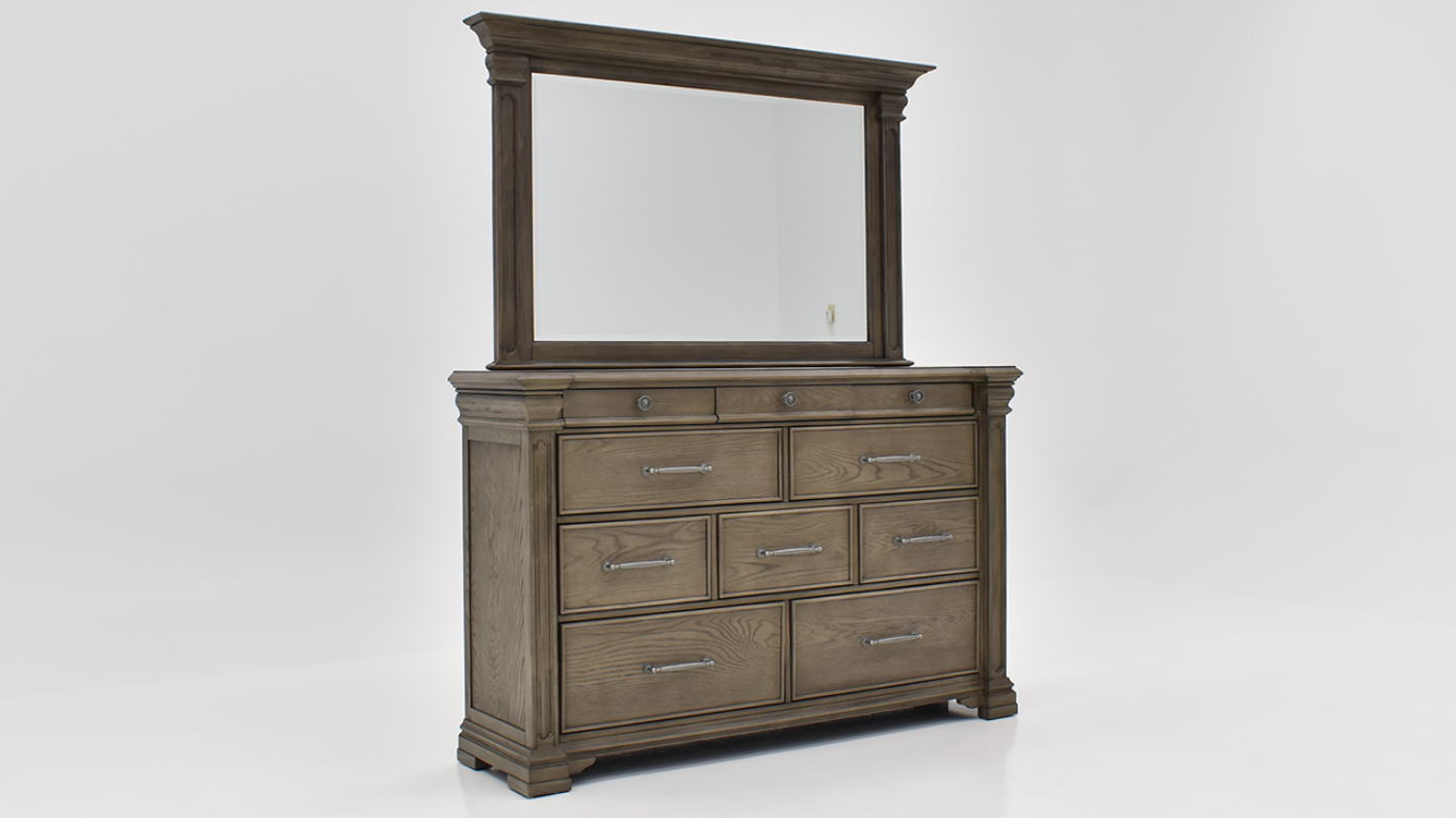 View of the Kings Court Dresser with Mirror by Elements International | Home Furniture Plus Bedding
