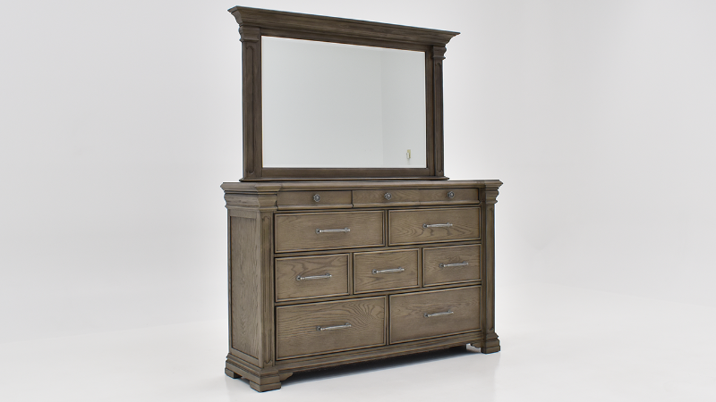 View of the Kings Court Dresser with Mirror by Elements International | Home Furniture Plus Bedding