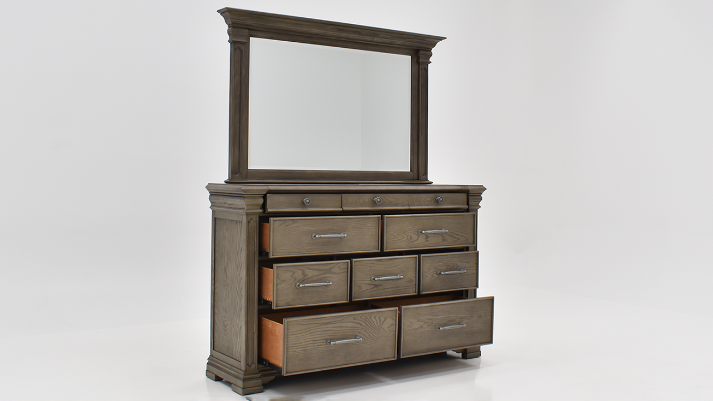 View of the Kings Court Dresser with Mirror by Elements International | Home Furniture Plus Bedding