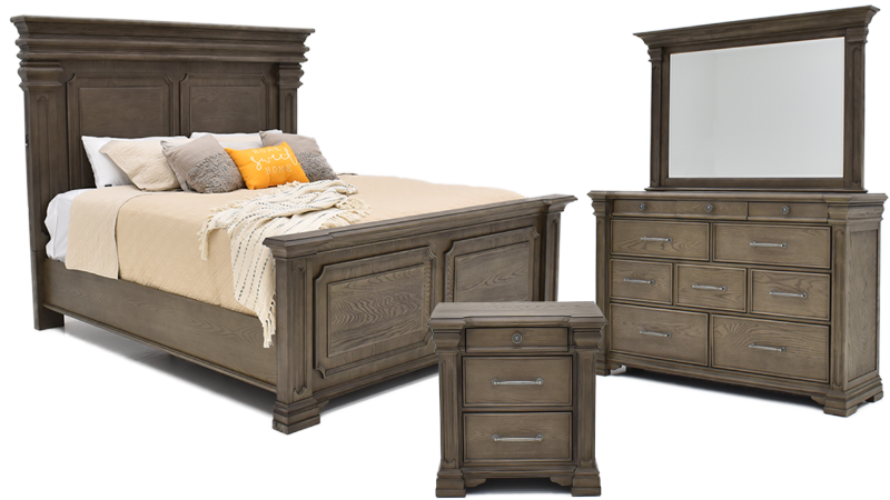 View of the Kings Court King Panel Bedroom Set by Elements International | Home Furniture Plus Bedding