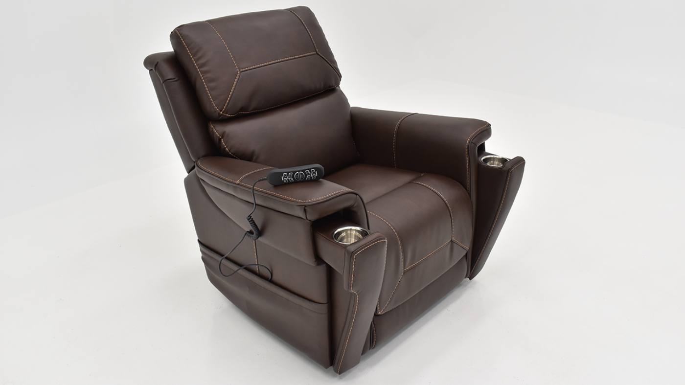 View of the Capriccio Lift Recliner in Walnut Brown by MOTO | Home Furniture Plus Bedding