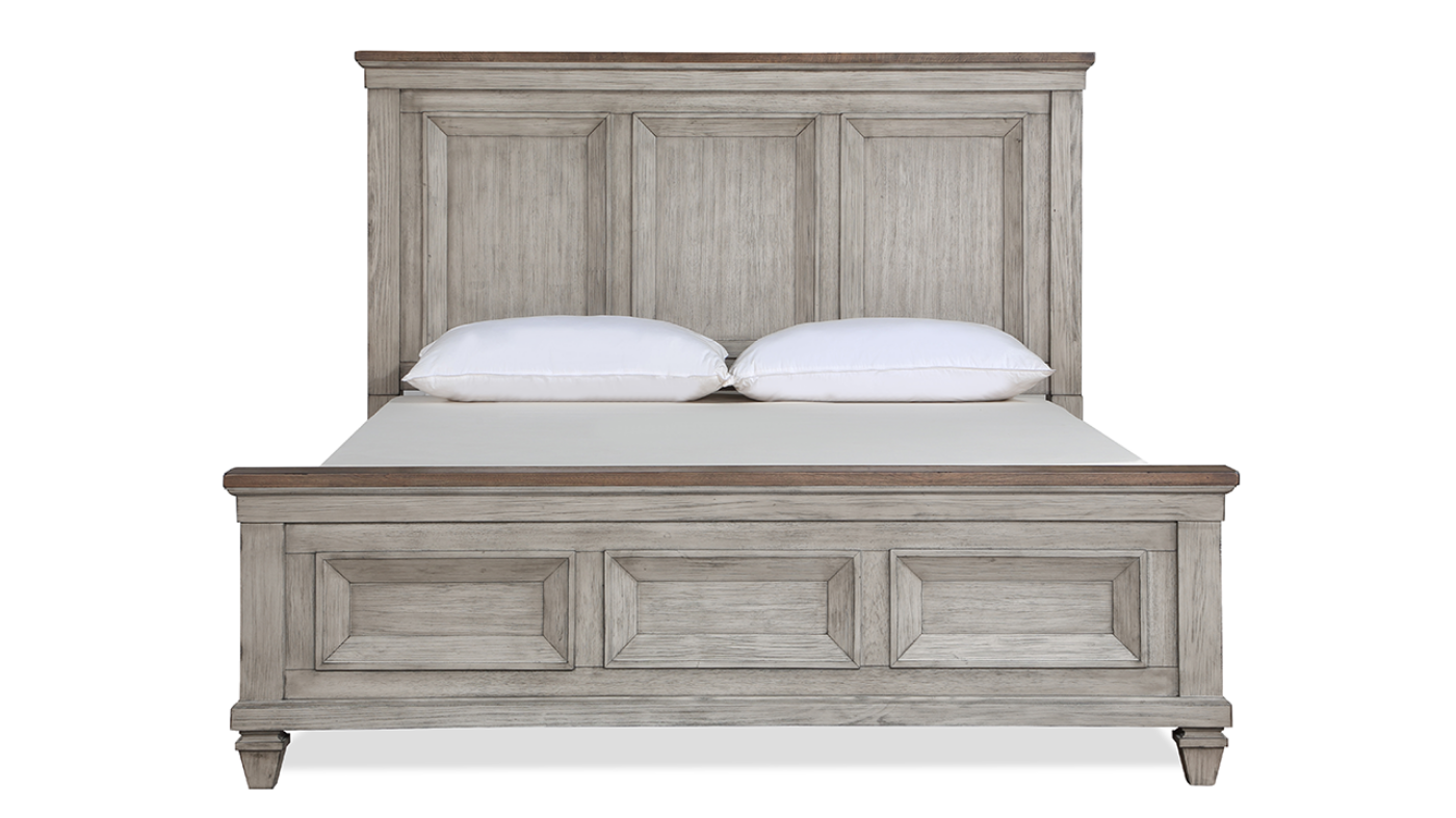 View of the Mariana King Panel Bed in Off White by New Classic Home Furnishings | Home Furniture Plus Bedding