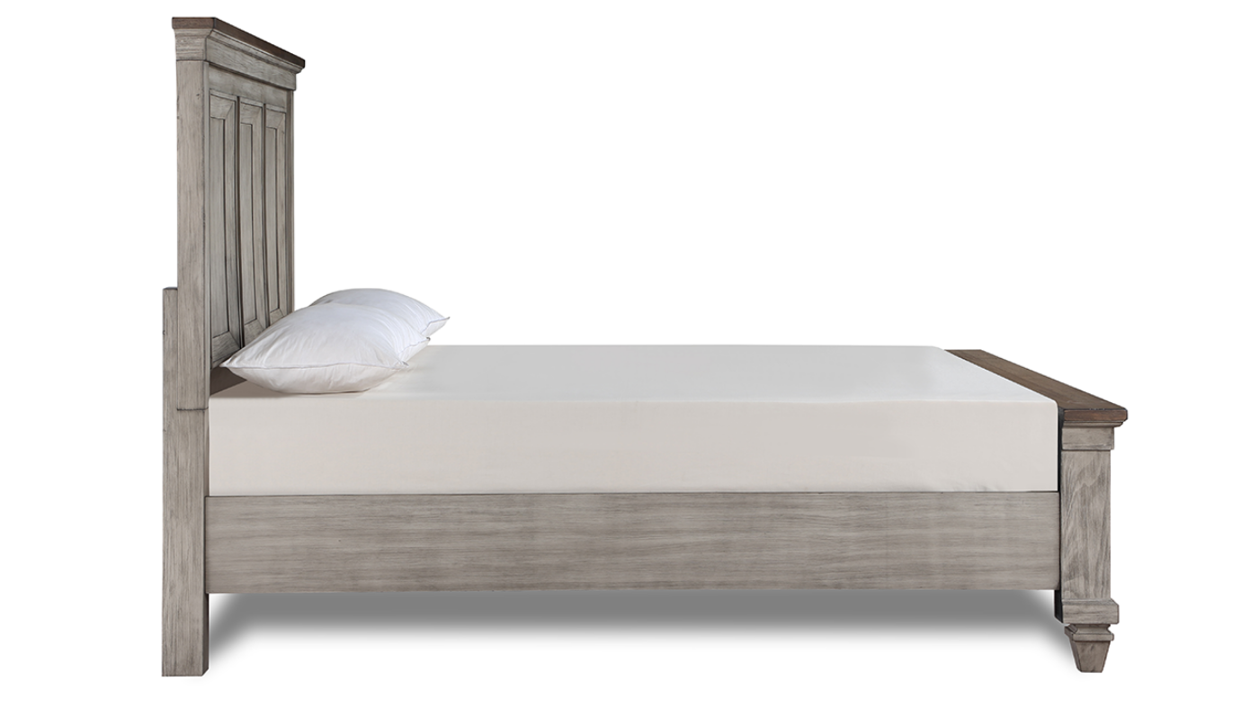 View of the Mariana King Panel Bed in Off White by New Classic Home Furnishings | Home Furniture Plus Bedding