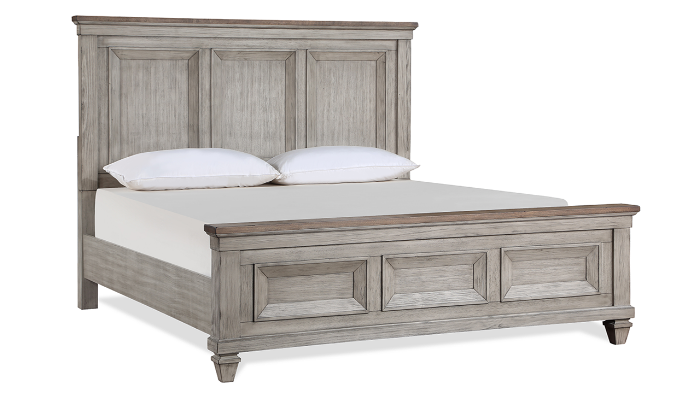 View of the Mariana Queen Panel Bed in Off White by New Classic Home Furnishings | Home Furniture Plus Bedding