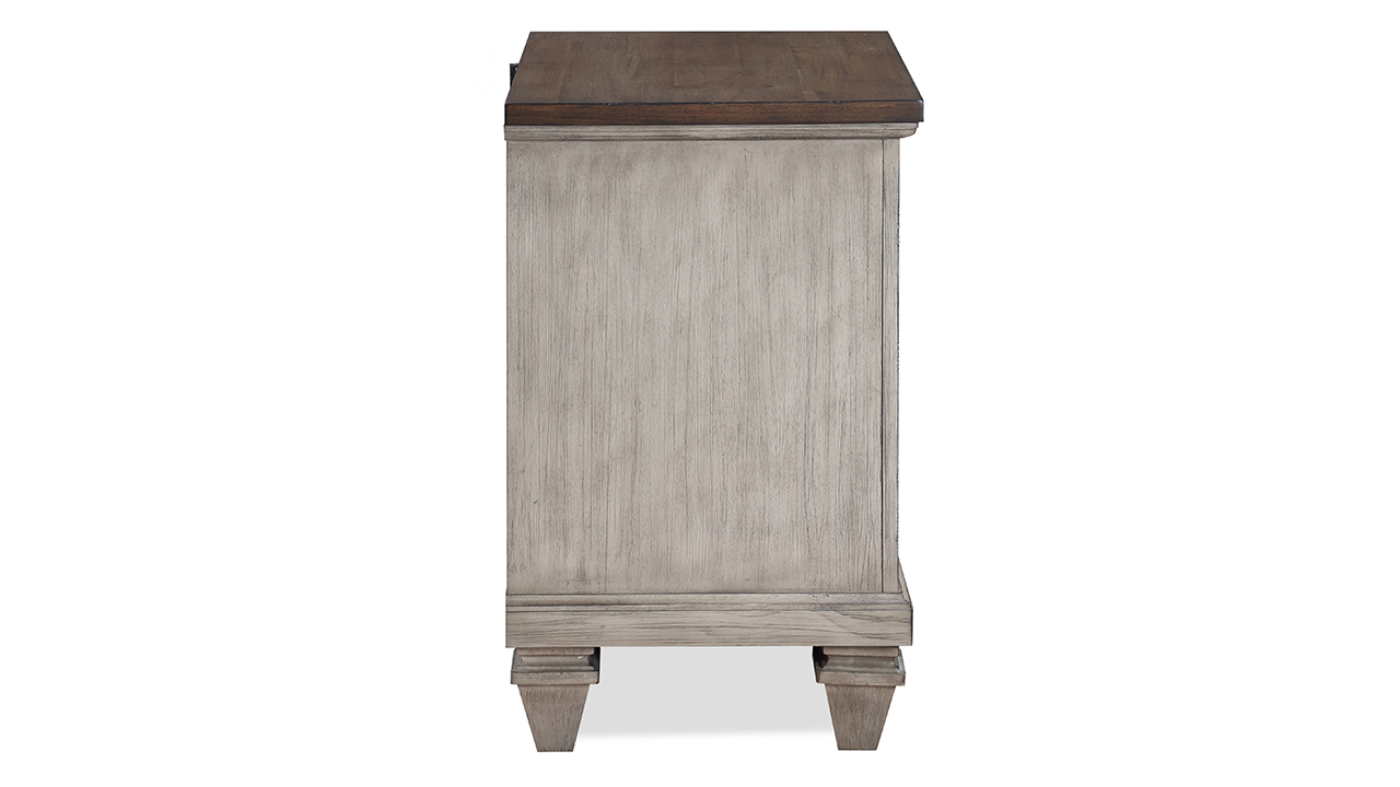 View of the Mariana Nightstand in Off White by New Classic Home Furnishings | Home Furniture Plus Bedding