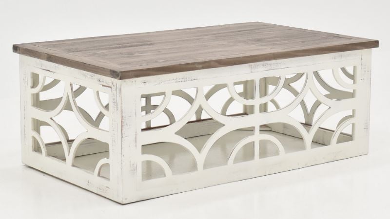 View of the Westgate Coffee Table in White with Gray by Vintage Furniture | Home Furniture Plus Bedding
