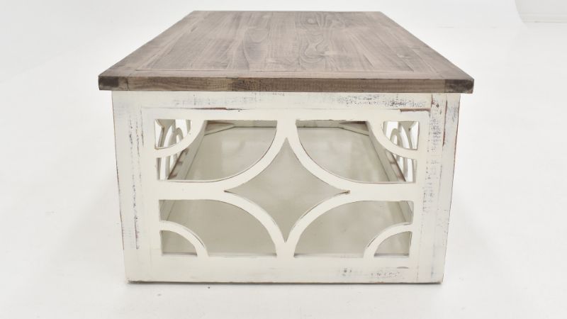 View of the Westgate Coffee Table in White with Gray by Vintage Furniture | Home Furniture Plus Bedding