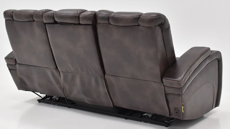 View of the Milan POWER Reclining Sofa with Lights in Brown by Man Wah | Home Furniture Plus Bedding