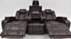 View of the Milan POWER Reclining Sofa with Lights in Brown by Man Wah | Home Furniture Plus Bedding