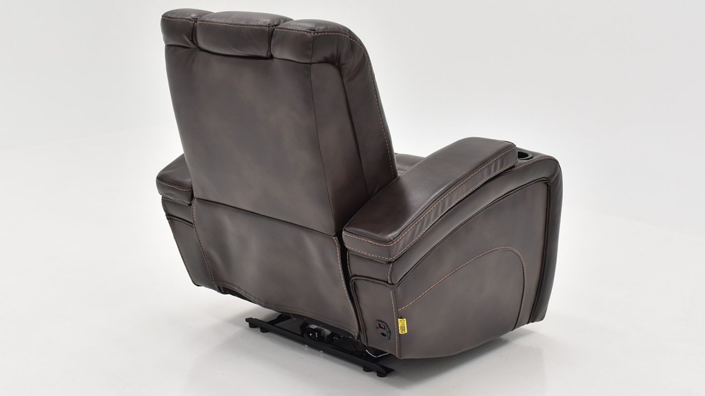 View of the Milan POWER Recliner with Lights in Brown by Man Wah | Home Furniture Plus Bedding