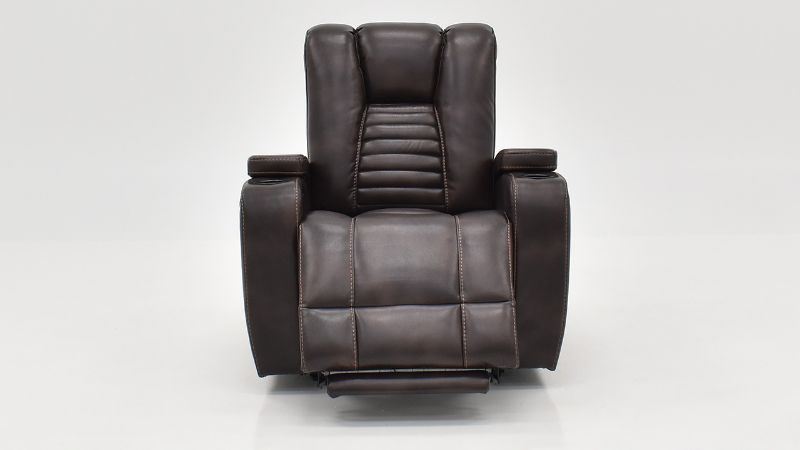 View of the Milan POWER Recliner with Lights in Brown by Man Wah | Home Furniture Plus Bedding