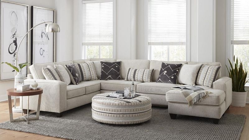 View of the Persia 3 Piece Sectional in Off White by Albany Industries | Home Furniture Plus Bedding