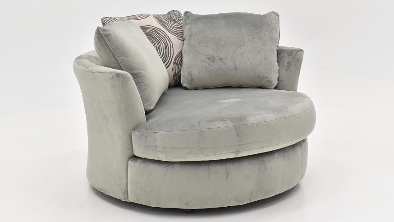 View of the Groovy Swivel Chair in Gray by Albany Industries | Home Furniture Plus Bedding