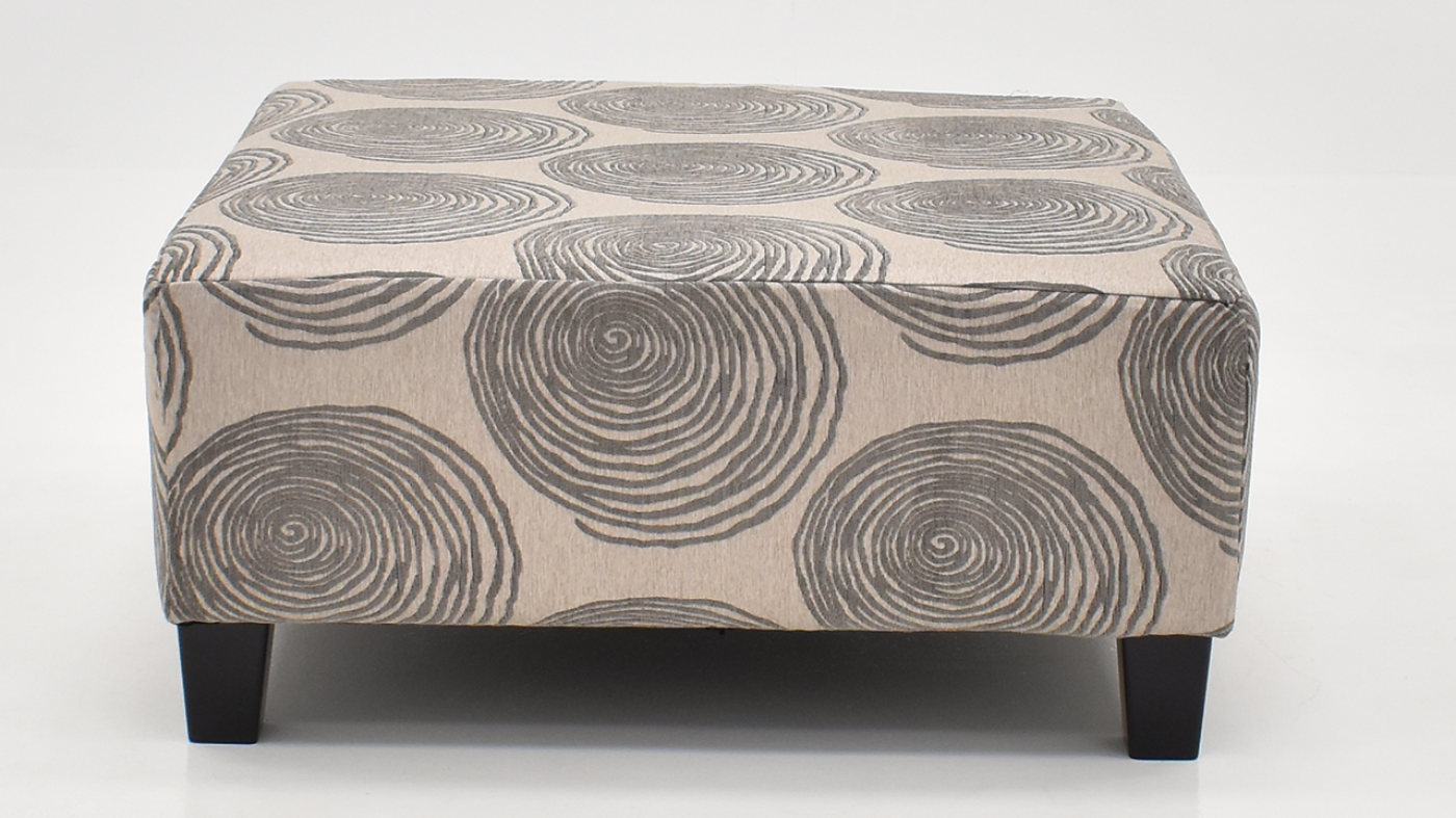 View of the Groovy Ottoman in Patterned Gray by Albany Industries | Home Furniture Plus Bedding