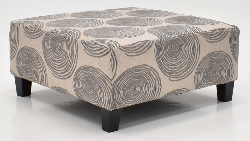 View of the Groovy Ottoman in Patterned Gray by Albany Industries | Home Furniture Plus Bedding