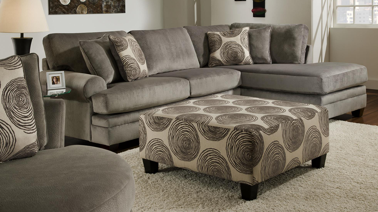 Groovy Sectional Sofa W Chaise Gray