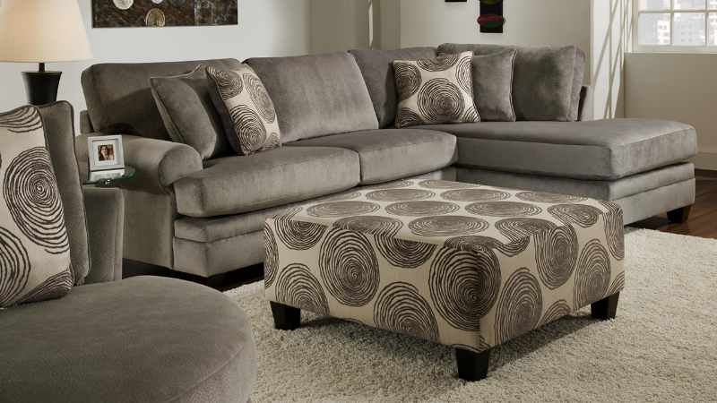 View of the Groovy Sectional Sofa with Chaise in Smoke Gray by Albany Industries (pieces sold separately) | Home Furniture Plus Bedding