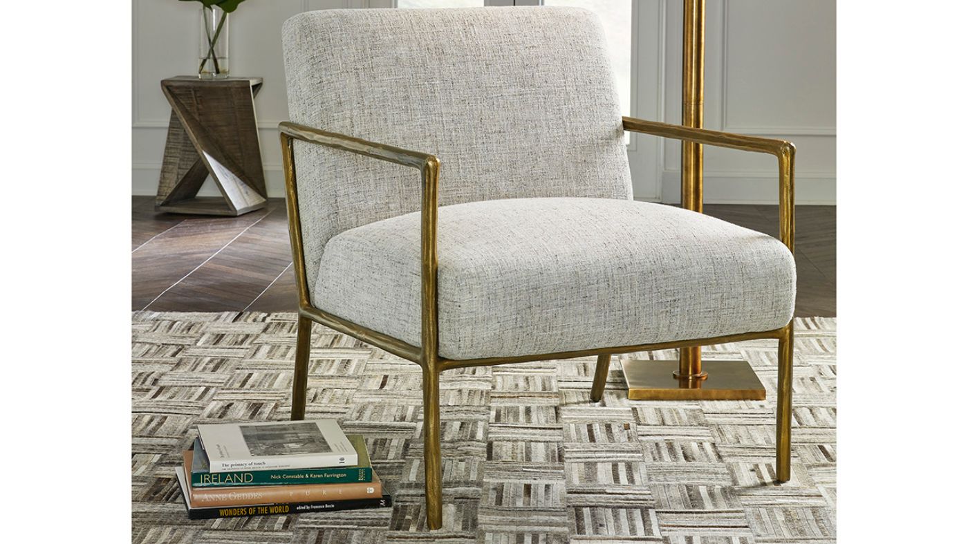 Picture of Ryandale Accent Chair - Brass Frame