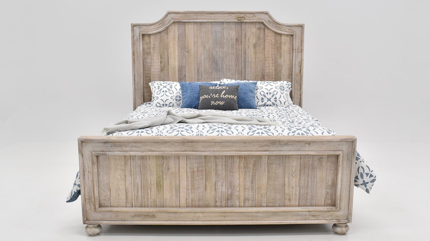 Picture of Granger King Panel Bed - Weathered Brown